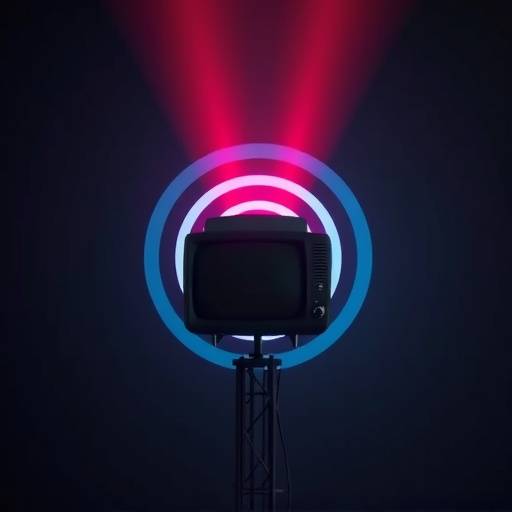 Una imagen conceptual de ondas de radio saliendo de una antena de televisión